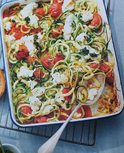 Spaghetti de courgettes, tomates cerise et feta