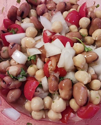 Fava Bean and Chick Pea Salad