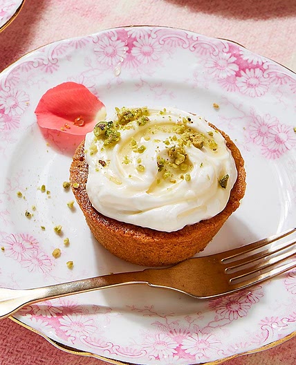 Pistachio, rose & honey cakes