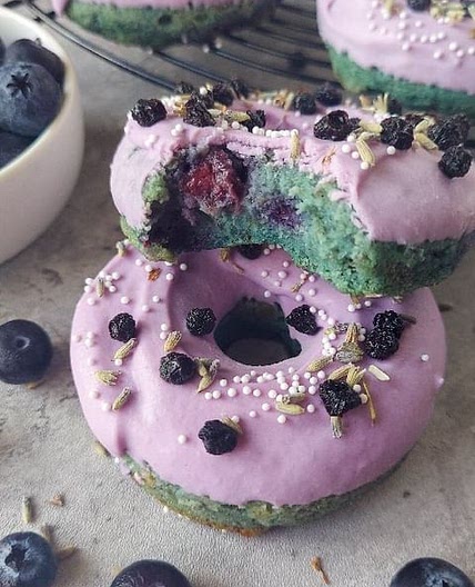 Paleo Blueberry Lavender Plantain Donuts