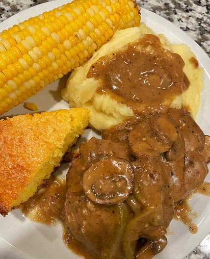 Smothered hamburger steaks