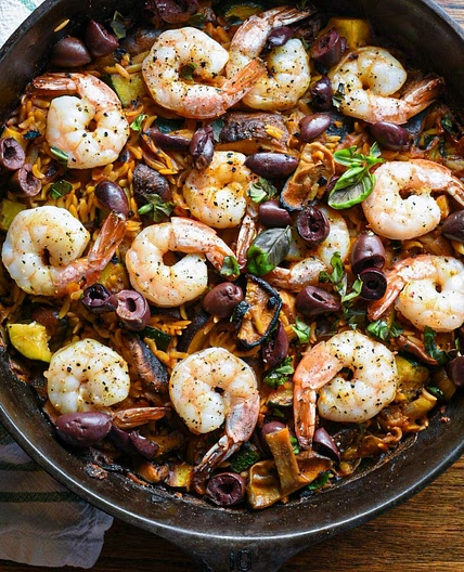 One Skillet Shrimp Orzo Recipe