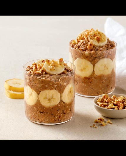 Gruau froid banane et chocolat 