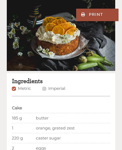 Orange & Zucchini Cake