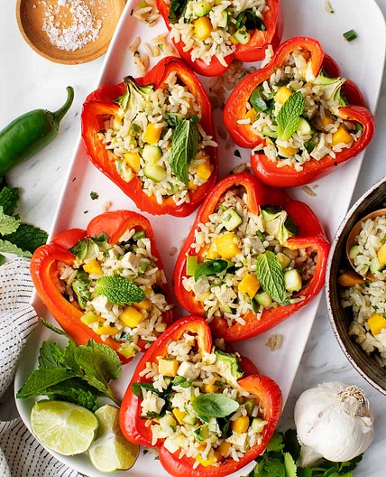 Coconut Rice Stuffed Peppers