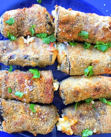 Air Fried Breaded Eggplant Rollatini