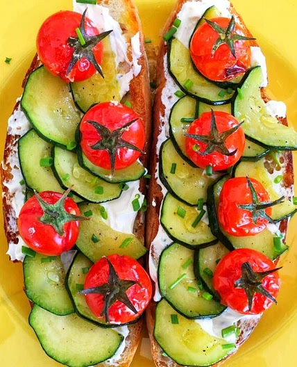 Roasted Tomato and Zucchini Bruschetta recipe