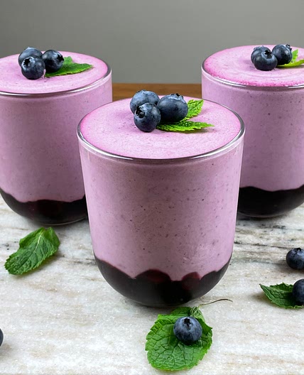 Blueberry Mousse with Blueberry Compote