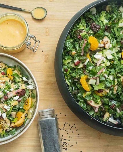 Apple Cranberry Chicken Chopped Salad - Creamy Peach Dressing