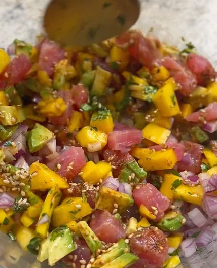 TUNA MANGO CEVICHE TOSTADAS 🥭✨ 