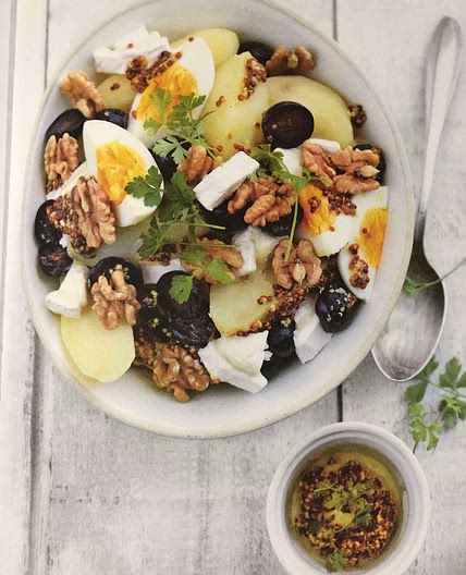 Salade de pommes de terres chèvre et raisin
