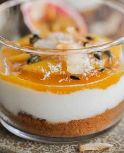 Coconut Mango Passion Fruit Trifle