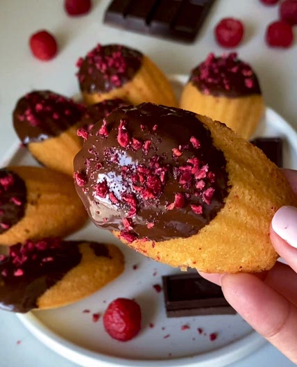 Chocolate-Raspberry Madeleines