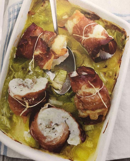 Lotte rôtie au jambon