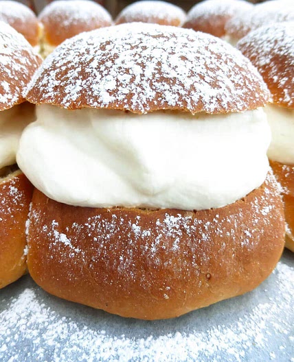 Swedish Semlor (Lent Cream Buns with Cardamom & Almond Paste)