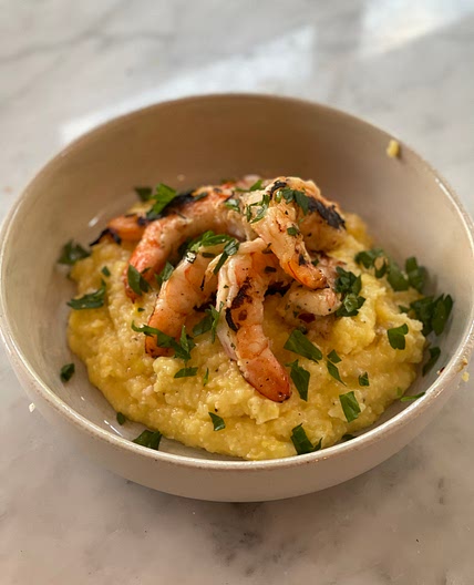 Rosemary and Lemon Grilled Shrimp with Double Corn Polenta — NuCook