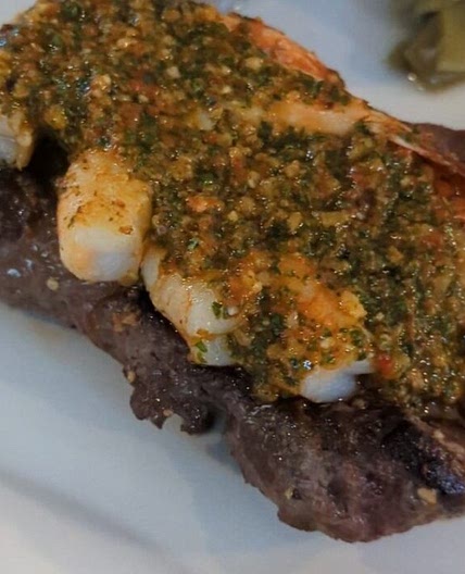 Chimichurri Steak with Grilled Shrimp