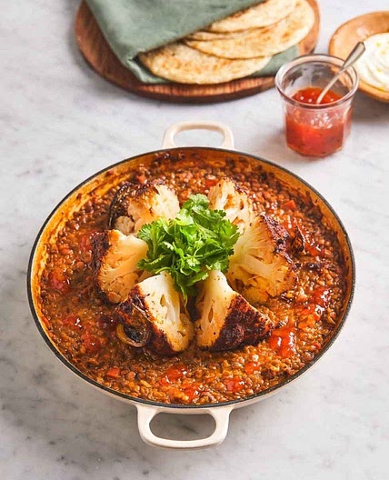 Whole roasted spiced cauli
