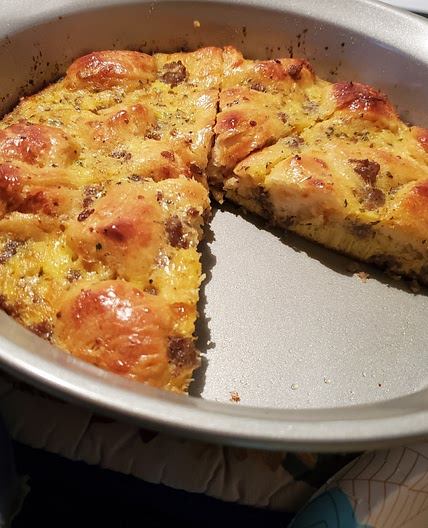 Sausage, egg, & cheese biscuit bake