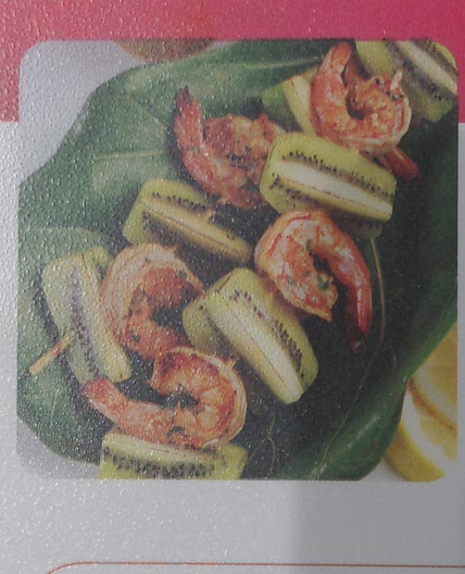 Shrimp kiwi kabobs