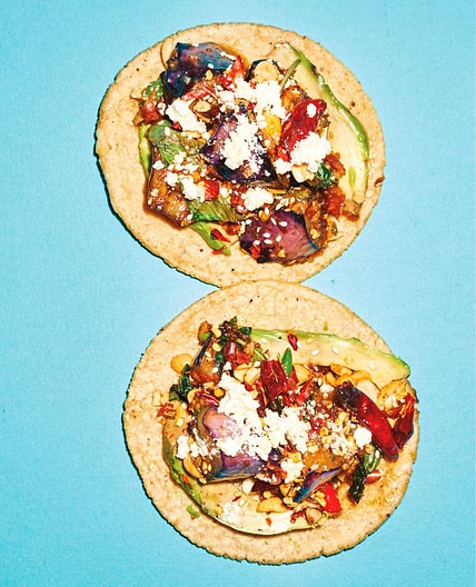 KUNG PAO EGGPLANT TACOS
