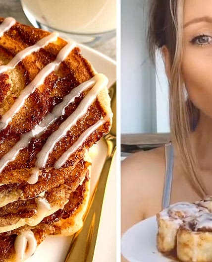 Easy cinnamon roll pancakes