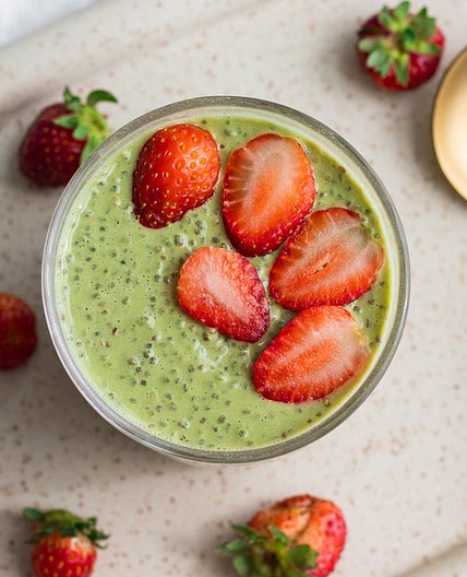 Matcha Chia Pudding with Protein (Vegan)