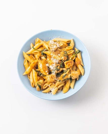 Sicilian chicken pasta with sun dried tomato sauce