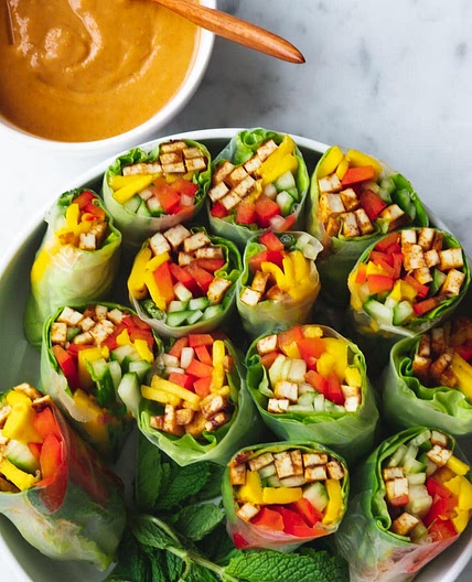 High-Protein Tofu Mango Summer Rolls