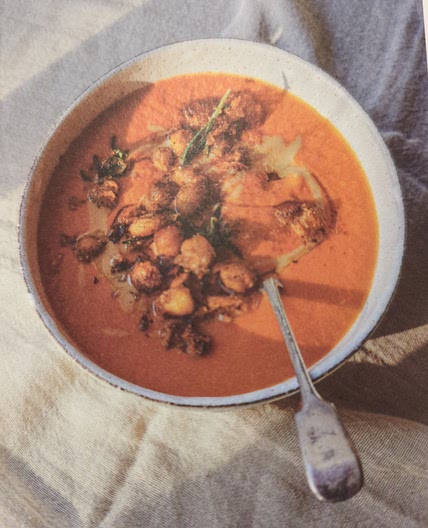 Carrot soup with tahini and rosemary