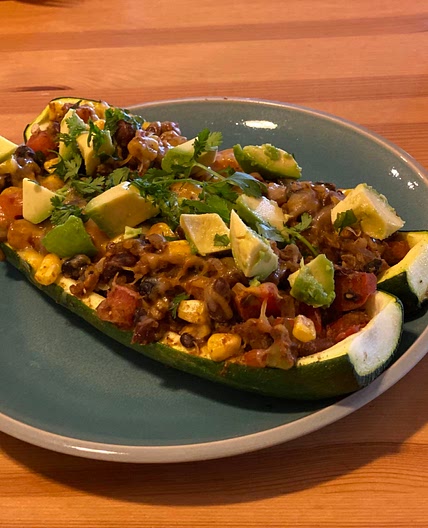 Vegetarian Taco Stuffed Zucchini Boats