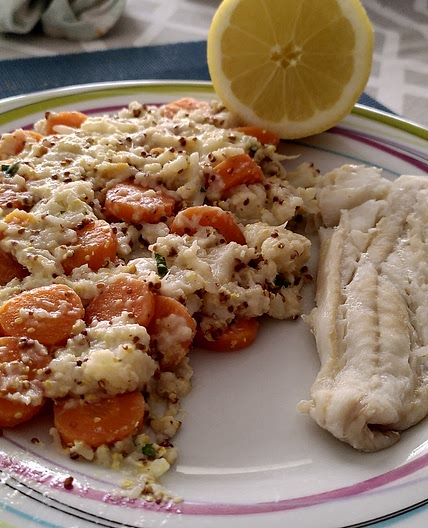 Carrotes et choux à la moutarde et son cabillaud