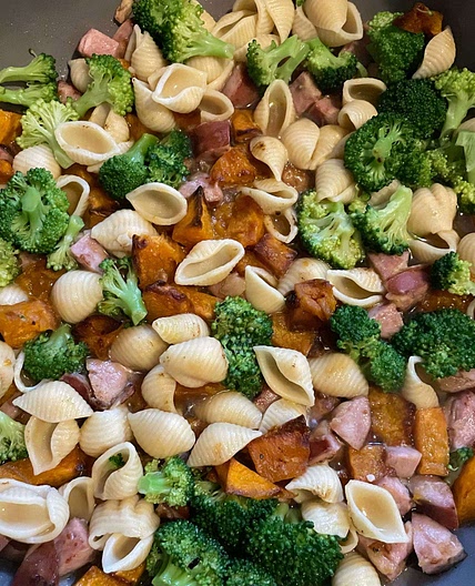 Orecchiette with Pancetta, Pumpkin, and Broccoli Rabe