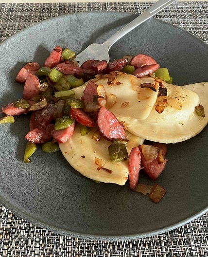 Sausage and Pepper Pierogi Skillet