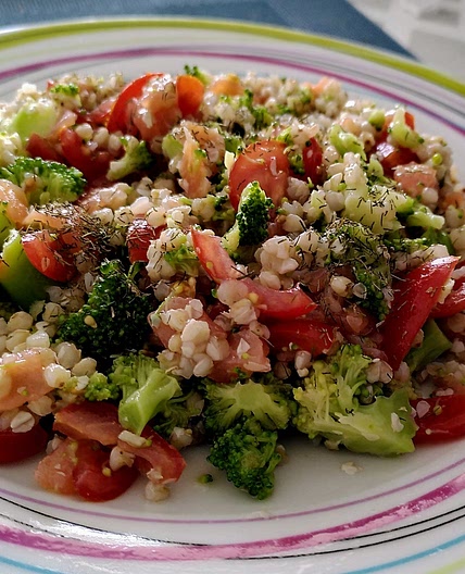 Salade de saumon et graines de sarasin