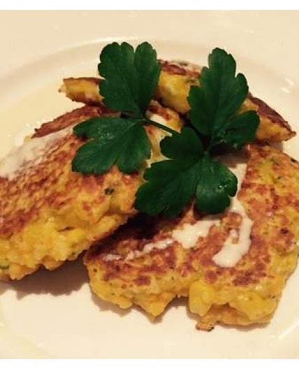 Chunky Haloumi, Sweet potato & Corn Fritters
