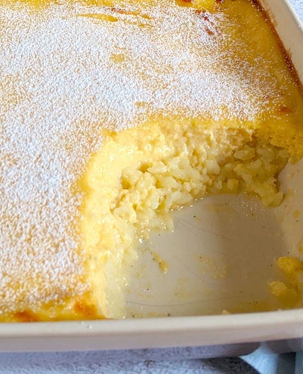 Lemon custard rice pudding recipe