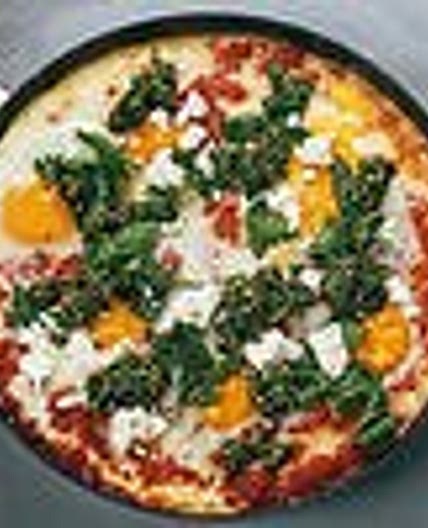 Shakshuka with parsley pesto