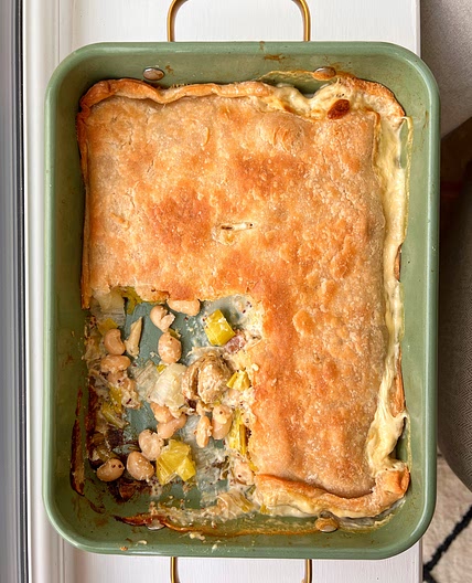 One Dish Sausage & Leek Pie