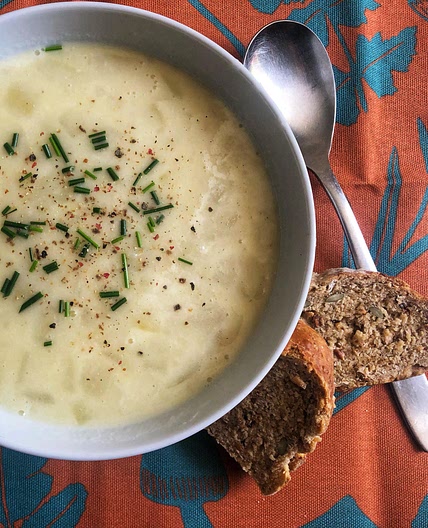 Mature cheddar, potato and ham soup