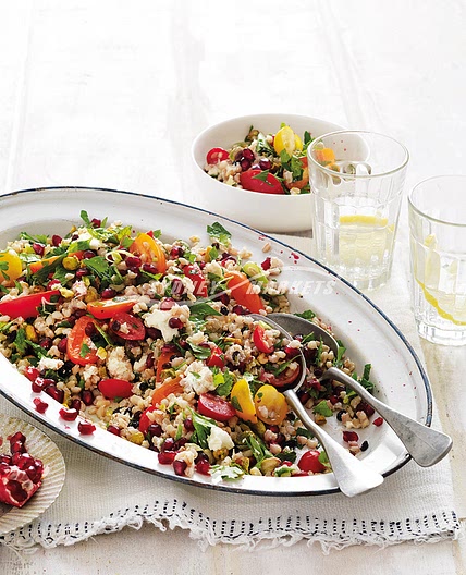 Pomegranate & barley tabouli salad