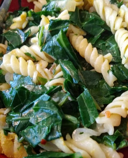 Pasta With Collard Greens and Onions