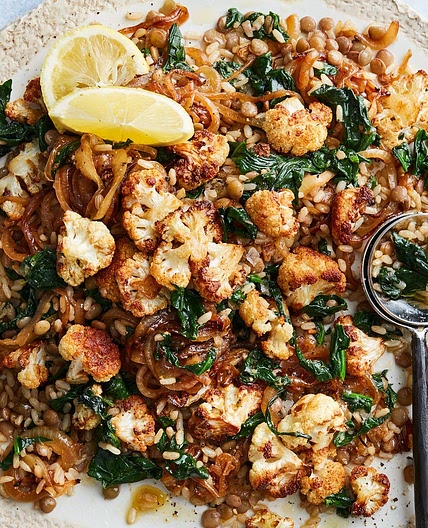 Healthy cauliflower, lentils and rice recipe