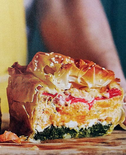 Squash, Spinach & Red Pepper Pie