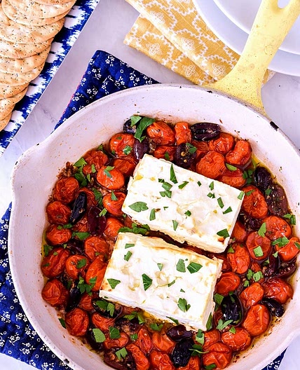 Baked Feta, Cherry Tomatoes & Garlic Ciabatta