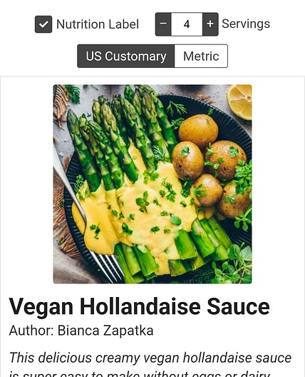 Vegan Hollandaise Sauce - Bianca Zapatka