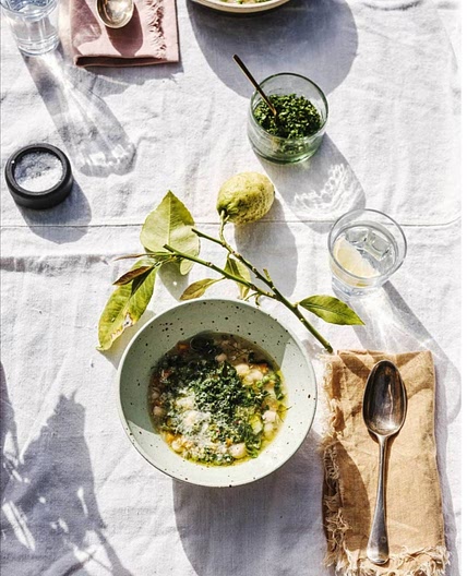 Four season white bean + greens soup