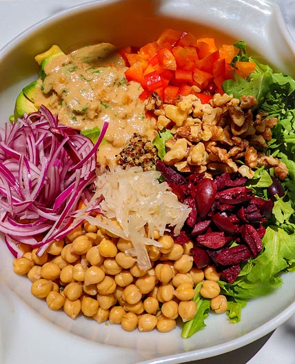 Rainbow Quinoa Salad with Creamy Lemon Dressing