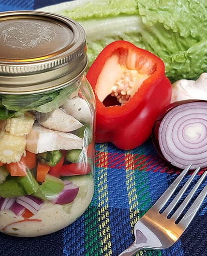 Salad Jars with Honey Mustard Dressing