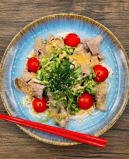 Beef Shabu Shabu Udon with Sesame Dressing